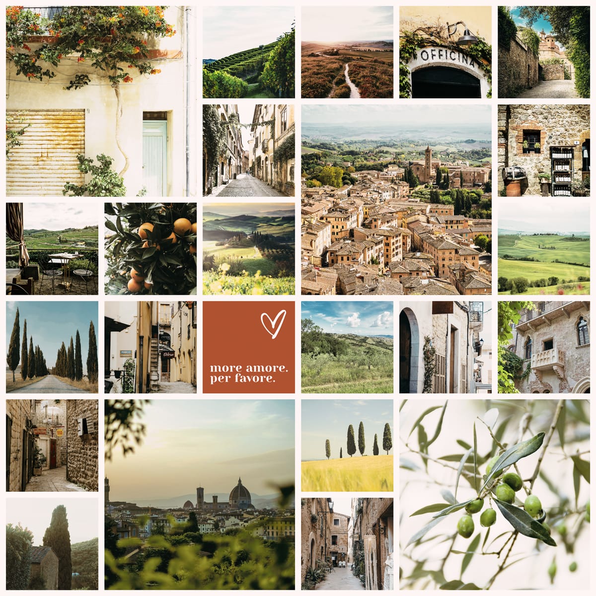 Instawall Tuinposter Square 1:1 collage van landschappen als wanddecoratie voor tuin