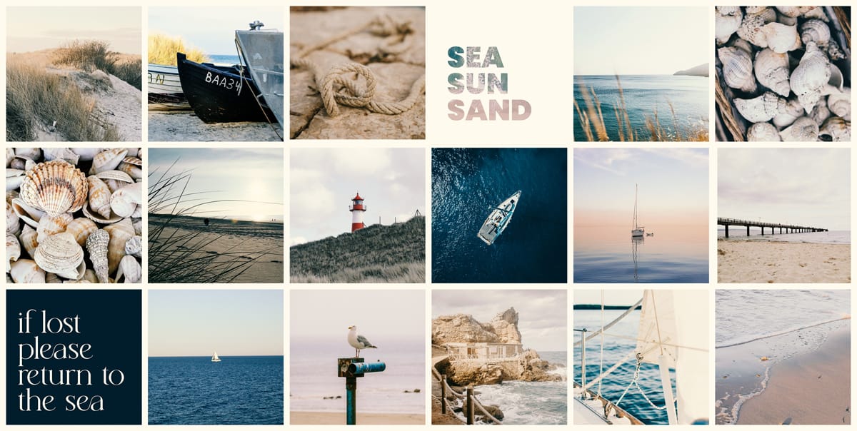 Instawall Tuinposter Wide 2:1 met zee- en strandbeelden voor tuinwanddecoratie