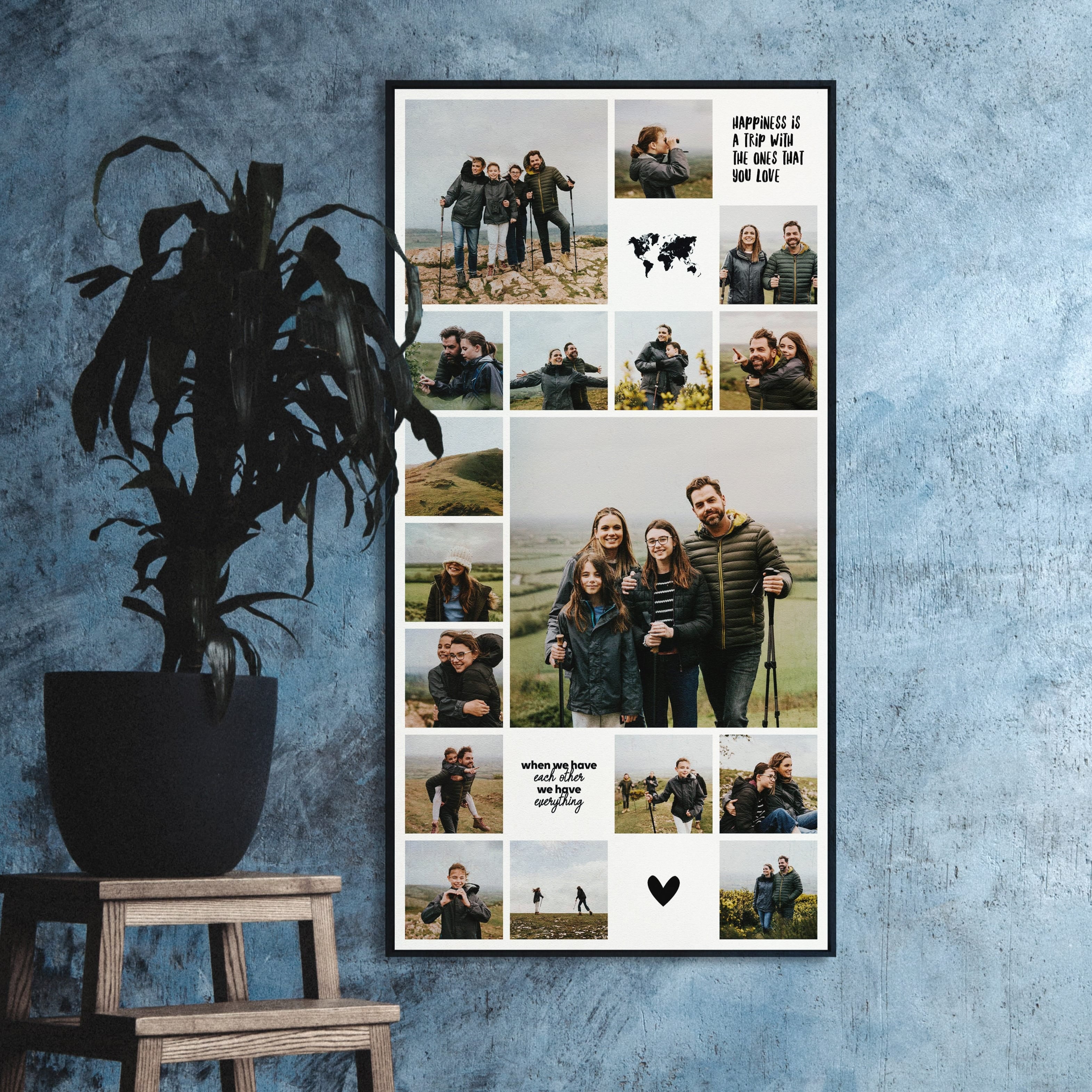 Instawall Akoestisch Tall 1:2 fotocollage wanddecoratie op akoestisch paneel in modern interieur