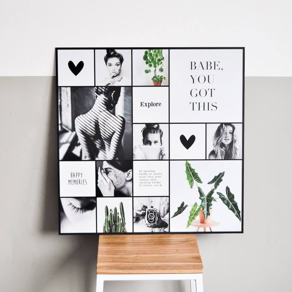 Creëer heel eenvoudig je eigen Instawall Instawall Print Instawall Prints 40x40 cm Aluminium Inclusief ophangsysteem dbw-40-40-mko