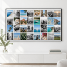 Instawall Canvas Wide Fotoleinwand mit schwarzem Schattenfugenrahmen an der Wand