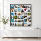 Instawall Canvas Square Fotoleinwand mit schwarzem Schattenfugenrahmen an der Wand