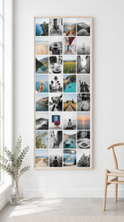 Instawall Canvas Tall Fotoleinwand mit naturfarbenem Schattenfugenrahmen an der Wand