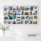 Instawall Canvas Wide Fotoleinwand mit naturfarbenem Schattenfugenrahmen an der Wand