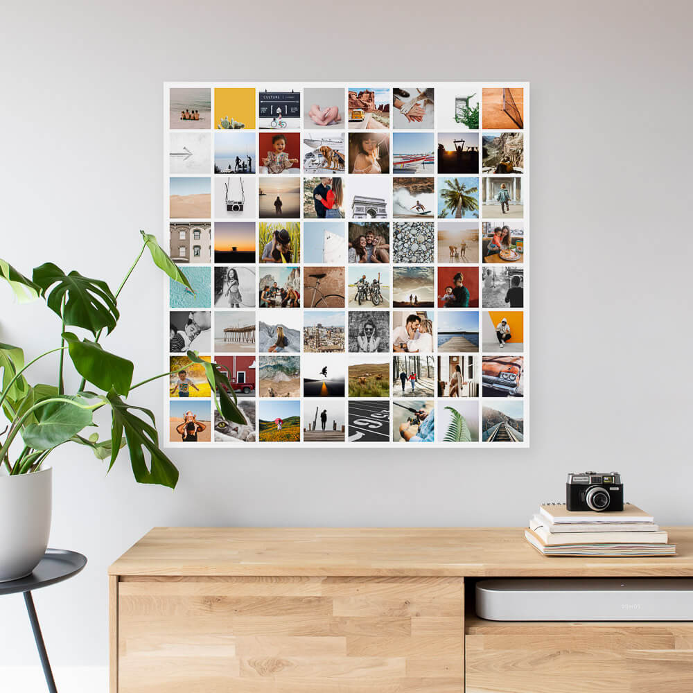 Instawall Glas Square | 1:1 Instawall Glas Instawall Prints 100x100 cm Glas Inclusief ophangsysteem gls4-100-100-map
